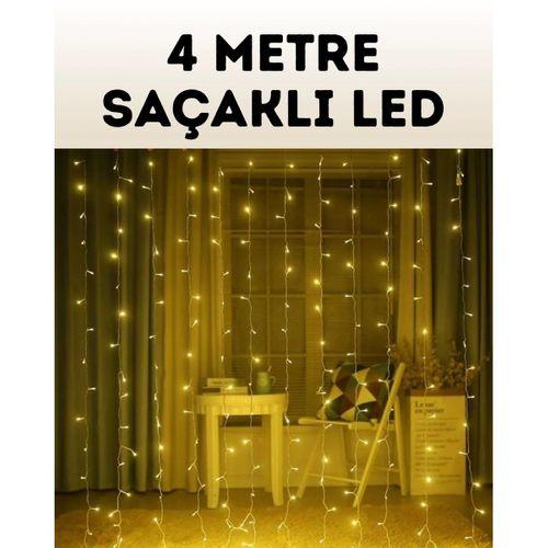 4 Metre Şelale Perde Led Işık Dış Mekan İç Mekan Uyumlu