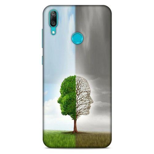 Huawei Y7 2019 Kılıf Depresyon (35) Fit Design Kılıf Toz Pembe Lacivert
