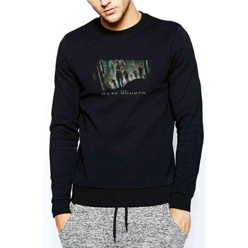 Maze Runner Baskılı Siyah Erkek Sweatshirt