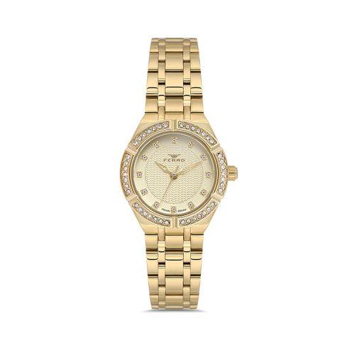 Ferro FL21610AWT-B4 Quartz Çelik Altın Rengi 29 mm Kadın Kol Saati