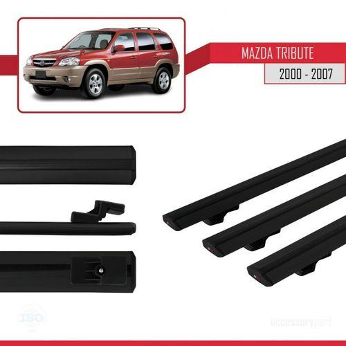 Mazda Tribute 2000-2007 Arası ile Uyumlu Basic Model Ara Atkı Tavan Barı SİYAH 3 ADET