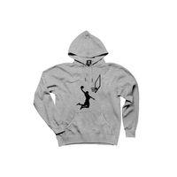 Basketball Smack Silhouette Gri Kapşonlu Sweatshirt Hoodie