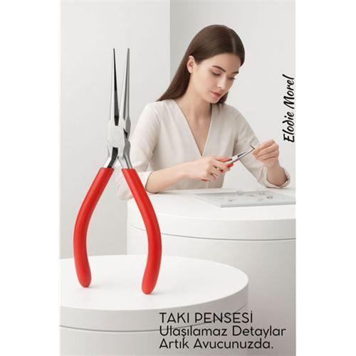 Profesyonel Uzun İnce Sivri Uçlu Kargaburun Takı Pensesi 12 cm - Hassas Mücevherat Onarımı