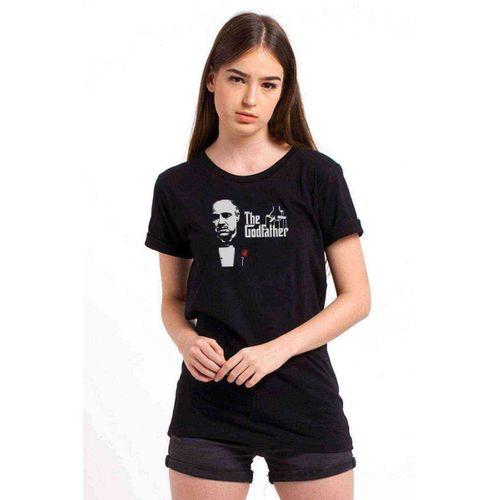 The Godfather Baskılı Siyah Kadın Tshirt