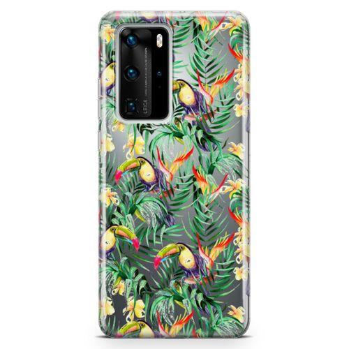Huawei P40 Pro Kılıf Tropika Arka Kapak Koruma Desenli Full Koruyucu