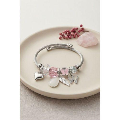 Damla Model Pembe Renk Charmlı Bileklik
