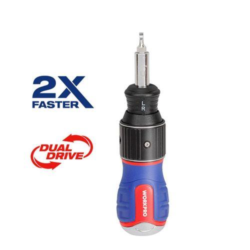 WORKPRO WP221071 6-IN-1 Profesyonel CR-V Cırcırlı Manyetik Topaç Tornavida Seti