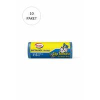 Battal Boy Çöp Torbası 75 x 90 cm 10 Lu Rulo x 50 Paket = 500 Adet (Mavi)