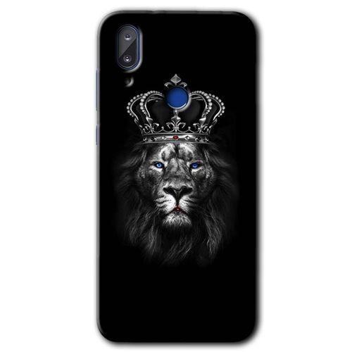 Vestel E5 Kılıf HD Desen Baskılı Arka Kapak+Temperli Cam - King Lion