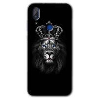 Vestel E5 Kılıf HD Desen Baskılı Arka Kapak+Temperli Cam - King Lion