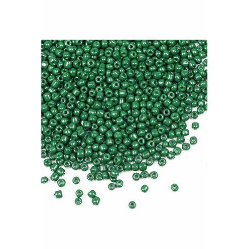 Koyu Yeşil Renk 4 mm Yaklaşık 660 adet / 60 gram Cam Boncuk Oya Yazma Bileklik ve Kolye
