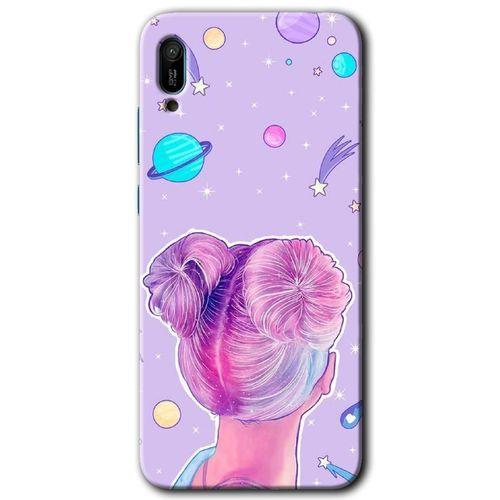 Huawei Y6 2019 Kılıf Kapak - Uzaylı Kız +Hayalet Ekran Yandan Gözükmez