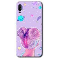 Huawei Y6 2019 Kılıf Kapak - Uzaylı Kız +Hayalet Ekran Yandan Gözükmez