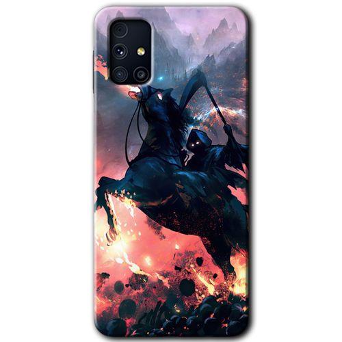 MRCİLETİSİM MRCİLETİSİM Samsung Galaxy M31s Kılıf HD Desen Baskılı Arka Kapak + Temperli Cam - Bloodhorne