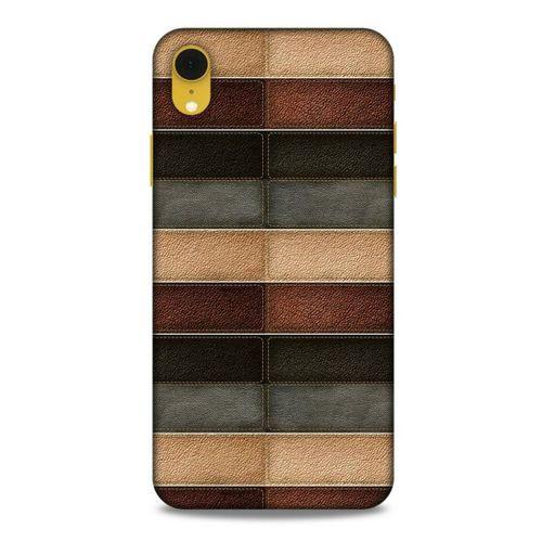 Apple iPhone XR Kılıf Patchwork (20) Koruyucu Kılıf Bej Siyah