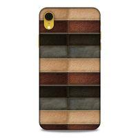 Apple iPhone XR Kılıf Patchwork (20) Koruyucu Kılıf Bej Siyah