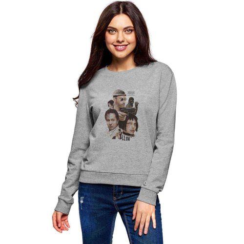 Leon & Mathilda The Professional Sevginin Baskılı Gri Kadın Sweatshirt
