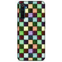 Oppo Realme 6 Kılıf Patchwork (6) Silikon Kılıf Su Yeşili