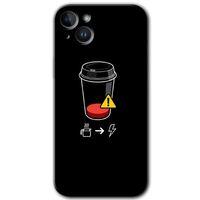 Potkal Hediye Fabrikası iPhone 14 Plus Kılıf HD Desen Baskılı Arka Kapak - Coffee Battery
