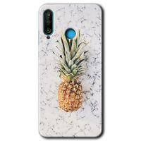 Huawei P30 Lite Kılıf HD Desen Baskılı Arka Kapak - Ananas + Kırılmaz Cam