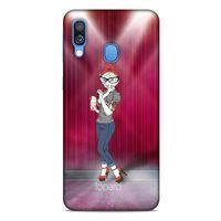 Samsung Galaxy A40 Kılıf FunnyMaX (50) Shockproof Kılıf Koyu Pembe Kedi