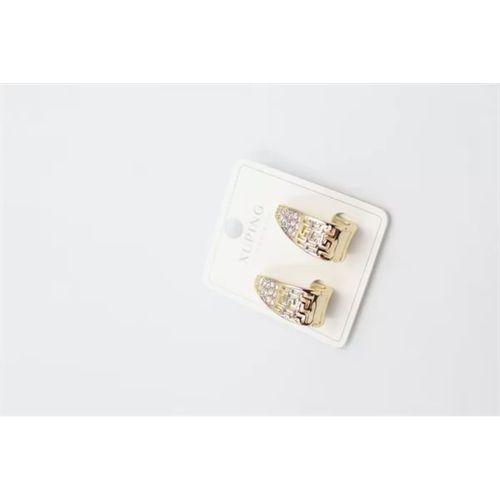 Taşlı Halka Küpe - Altın