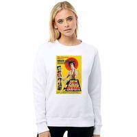Bruce Lee Baskılı Beyaz Kadın Sweatshirt