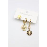 3'lü Hayat Ağacı Küpe - Altın