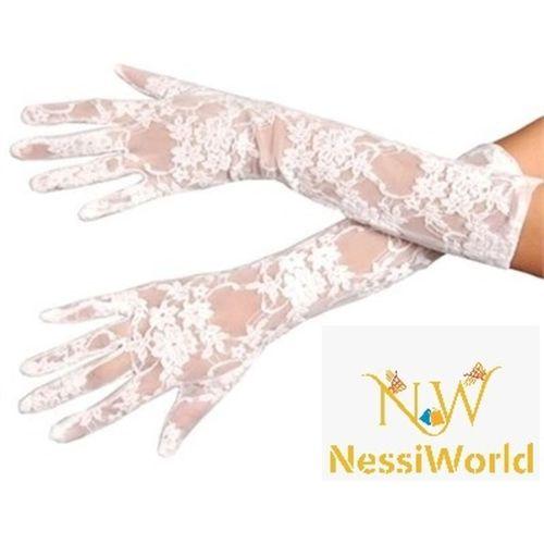 Beyaz Renk Orta Boy Dantelli Eldiven