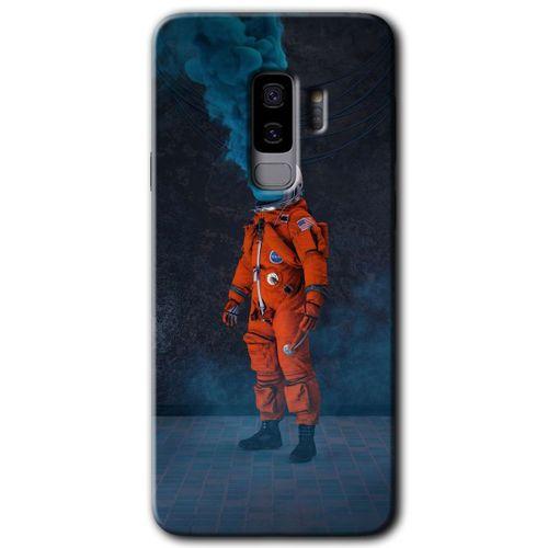 Potkal Hediye Fabrikası Samsung Galaxy S9 Plus Kılıf HD Desen Baskılı Arka Kapak - Smoke Astronot