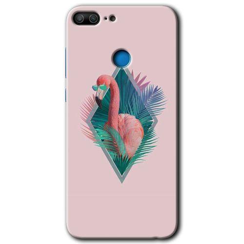 Honor 9 Lite Kılıf HD Desen Baskılı Arka Kapak - Flamingo + Kırılmaz Cam