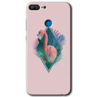 Honor 9 Lite Kılıf HD Desen Baskılı Arka Kapak - Flamingo + Kırılmaz Cam