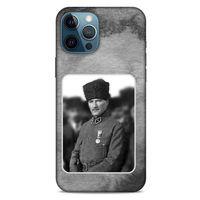 Apple iPhone 12 Pro Max Kılıf Atatürk (38) Neo Hybrid Kılıf Antrasit Taş