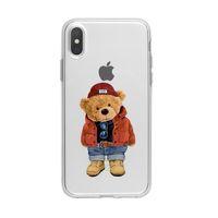 iPhone XS Teddy Bear Premium Şeffaf Silikon Kılıf