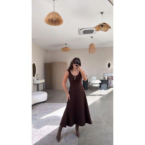 Kadın Uzun Kollu Bluz Ve Ve Askılı Elbise Ikili Takim