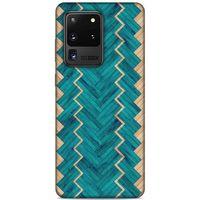 Lopard Samsung Galaxy S20 Ultra Uyumlu Kılıf Wood'X (36) Glitter Kılıf Desenli