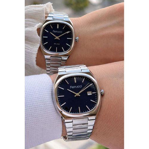 Ferrucci Çift Sevgili Saati Çelik Kordon 3 Atm Suya Dayanıklı Kol Saati VS.BLKT.0835