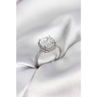 Kare Tek Taş Model Zirkon Taşlı Gümüş Renk Kadın Yüzük