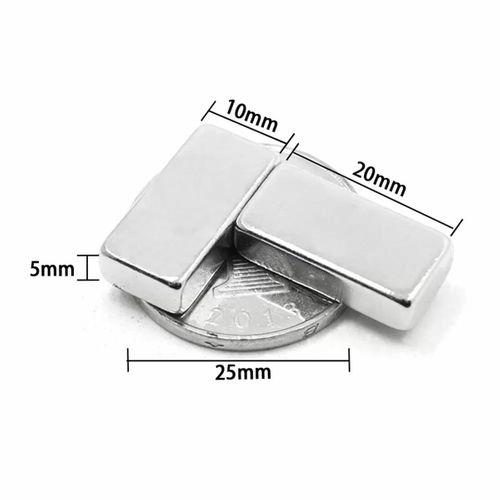 1 Adet 20x10x5 Mm Neodyum Magnet N35 Güçlü Mıknatıs Köşeli Ve Dayanıklı Nikel Kaplama
