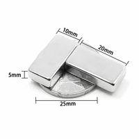 2 Adet 20x10x5 Mm Neodyum Magnet N35 Güçlü Mıknatıs Köşeli Ve Dayanıklı Nikel Kaplama