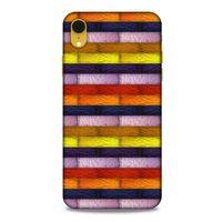 Apple iPhone XR Kılıf Patchwork (30) Silicone Case Şeker Pembe Sarı