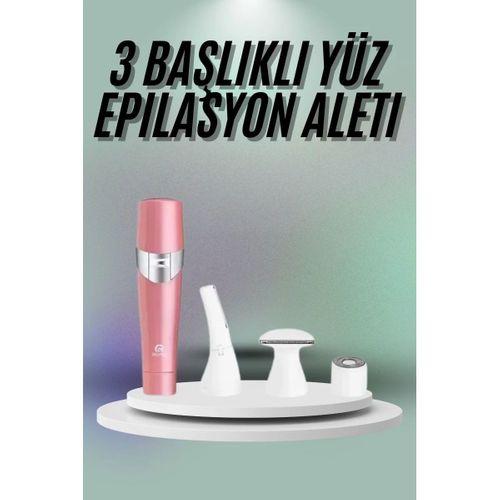 Yüz, Kaş Ve Tüm Vücut Epilasyon Aleti3 Başlıklı Epilatör Tüm Cilt Tiplerine Uygun