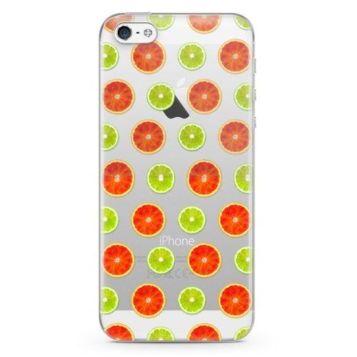 Apple iPhone 5 Kılıf Lime Portakal Arka Kapak Koruma Desenli Full Koruyucu