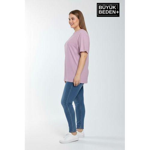 Büyük Beden Kadın Basic Tişört – Pamuklu Düz T-Shirt 3XL-6XL SPR26BTSK510