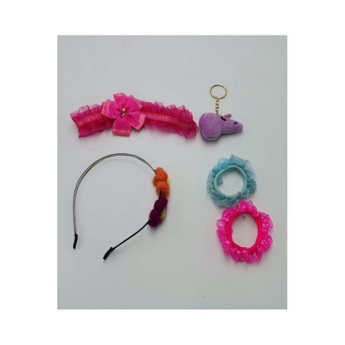 Renkli Desenli Taç Toka Bandana Set
