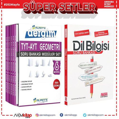 Milimetrik TYT AYT Geometri Seti ve AKM Dil Bilgisi Soru Bankası Seti 2 Kitap