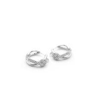 Taşlı Halka Küpe - Gümüş