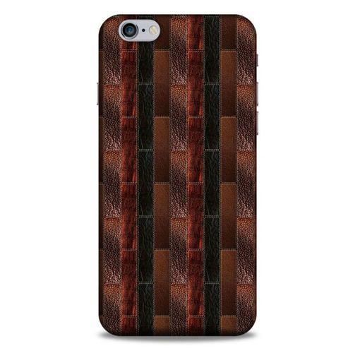 Apple Iphone 6 Plus Kılıf Patchwork (8) Baskılı Kılıf Siyah Kahverengi