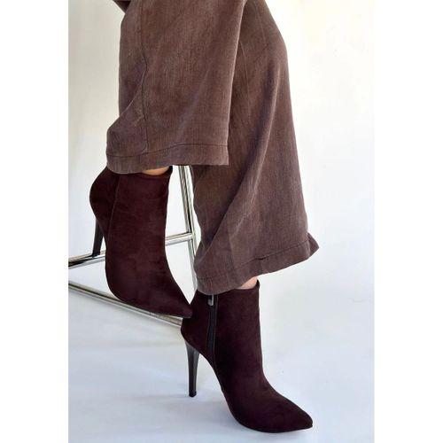 Blan Acı Kahve Süet Topuklu Bot