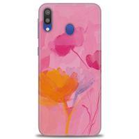 Samsung Galaxy A10S Kılıf HD Baskılı Kılıf - Turuncu Pembe + Tam Ekran Koruyucu